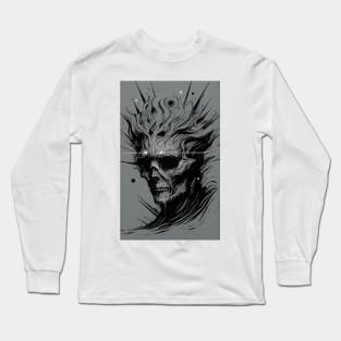 Death Mask Illustration Long Sleeve T-Shirt